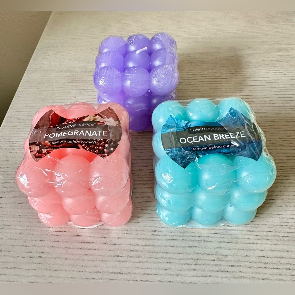 SET OF 3 LUMINESSENCE CUBED CANDLES